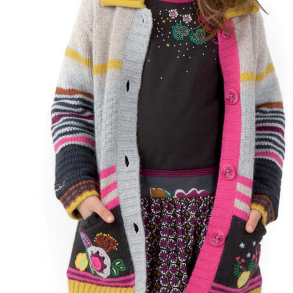 NWT Catimini Girls Floral Cardigan Size 10